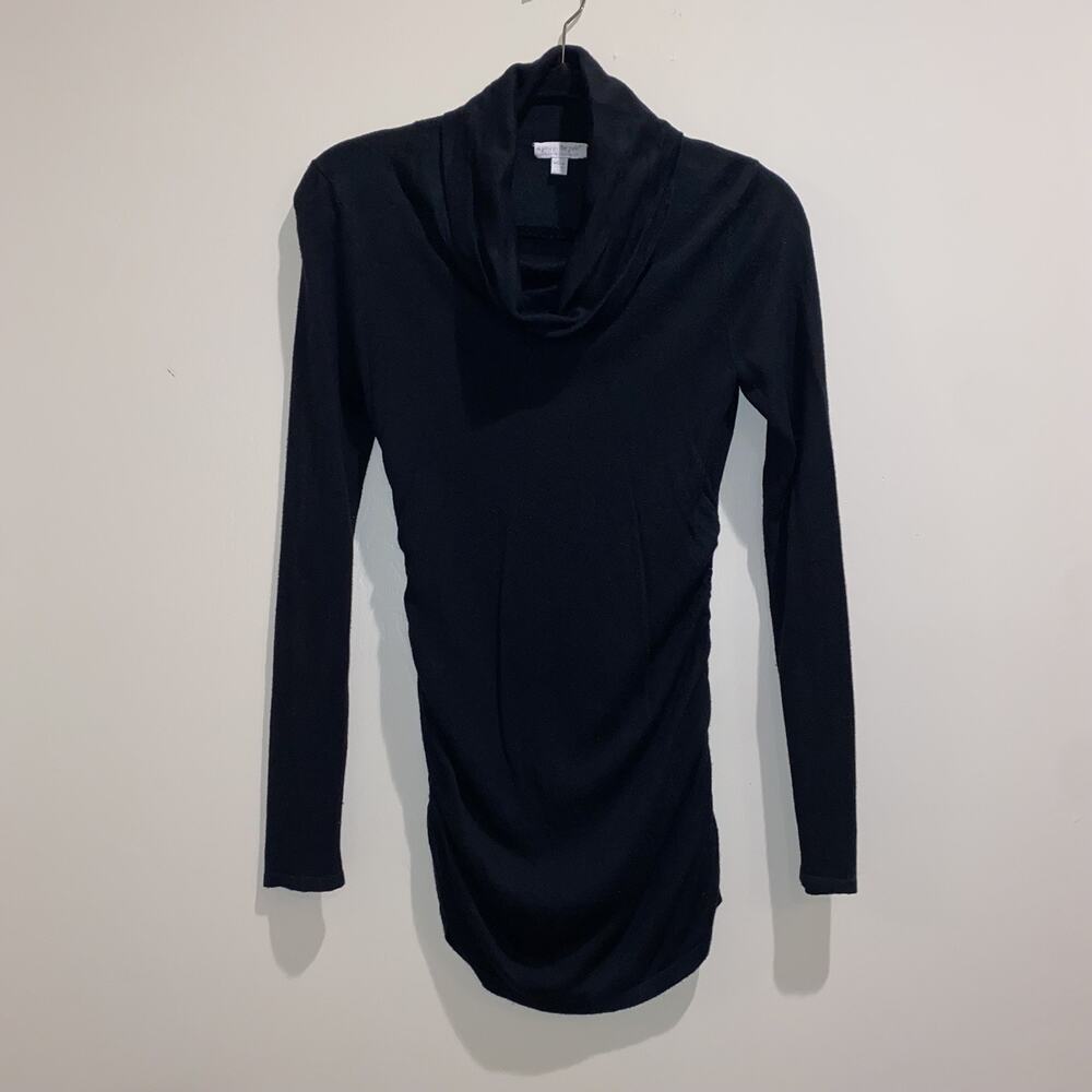A PEA IN THE POD Maternity XS Cowl Neck Black Sweater Silk Cashmere Fall Winter